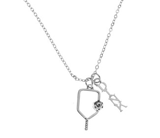 Born To Rally Pickleball Dink Charm Necklace