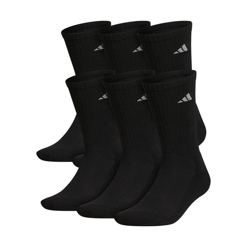 adidas Men's Athletic Cushioned Crew 6-Pack (Black)
