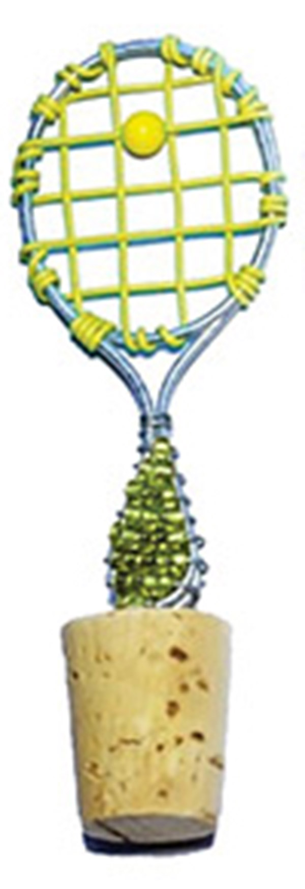 Beaded Tennis Racquet Stopper (Yellow/Green)