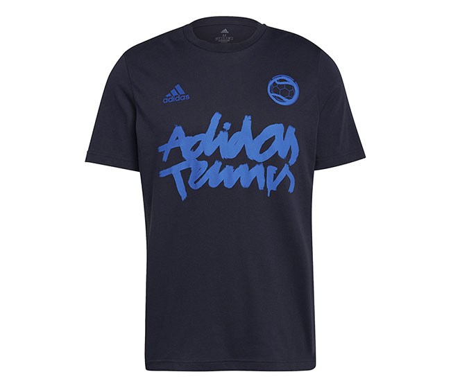 adidas Tennis Logo Wimbledon Tee (M) (Navy)