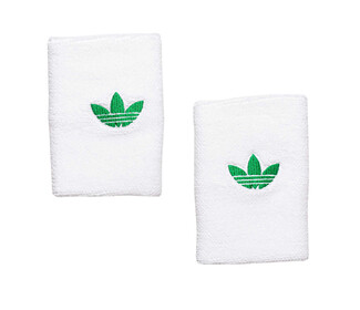 adidas Tennis Large Wristbands (2x) (White/Green)