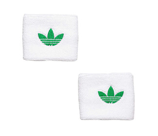 adidas Tennis Small Wristbands (2x) (White/Green)