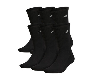 adidas Men's Athletic Cushioned Crew 6-Pack (Black)