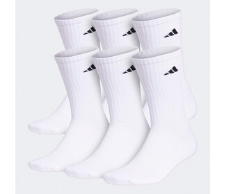 adidas Men's Athletic Cushioned Crew 6-Pack (White)